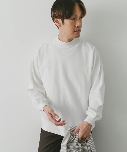 URBAN RESEARCH DOORS(アーバンリサーチドアーズ)の「USAコットンモックネックロングスリーブTシャツ(Tシャツ/カットソー・メンズ・ホワイト/チャコールグレー/グレー系その他・MEDIUM/LARGE)」の18枚目の写真