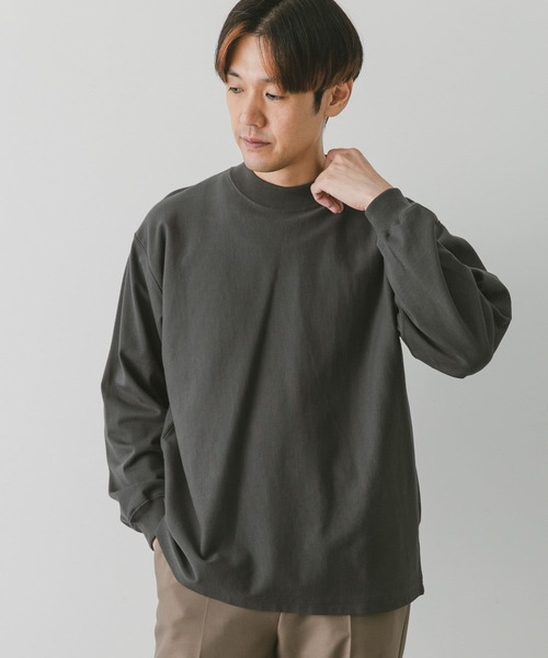 URBAN RESEARCH DOORS(アーバンリサーチドアーズ)の「USAコットンモックネックロングスリーブTシャツ(Tシャツ/カットソー・メンズ・ホワイト/チャコールグレー/グレー系その他・MEDIUM/LARGE)」の22枚目の写真