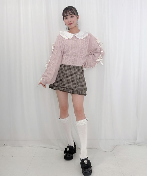 Honey Cinnamon（ハニーシナモン）の「袖リボンニットカーディガン（カーディガン/ボレロ・レディース・アイボリー/サックスブルー/ピンク/ブラック・FREE）」の17枚目の写真