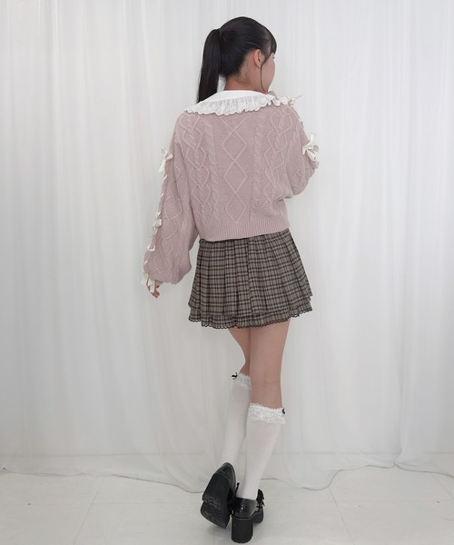 Honey Cinnamon（ハニーシナモン）の「袖リボンニットカーディガン（カーディガン/ボレロ・レディース・アイボリー/サックスブルー/ピンク/ブラック・FREE）」の18枚目の写真
