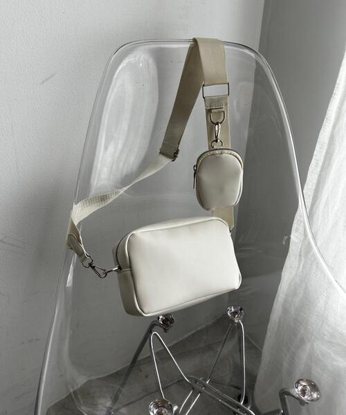 WEGO（ウィゴー）の「WEGO/ポーチ付きPUミニショルダー（ショルダーバッグ・レディース・ブラック/オフホワイト・FREE）」の11枚目の写真