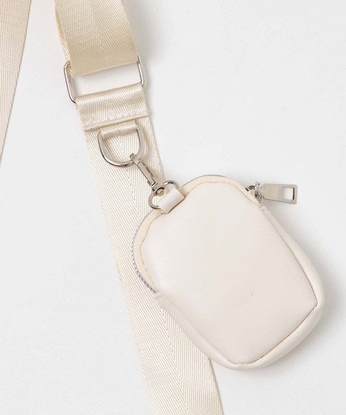 WEGO（ウィゴー）の「WEGO/ポーチ付きPUミニショルダー（ショルダーバッグ・レディース・ブラック/オフホワイト・FREE）」の6枚目の写真