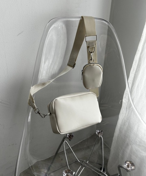 WEGO（ウィゴー）の「WEGO/ポーチ付きPUミニショルダー（ショルダーバッグ・レディース・ブラック/オフホワイト・FREE）」の20枚目の写真