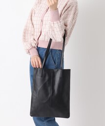 合皮フラットトート