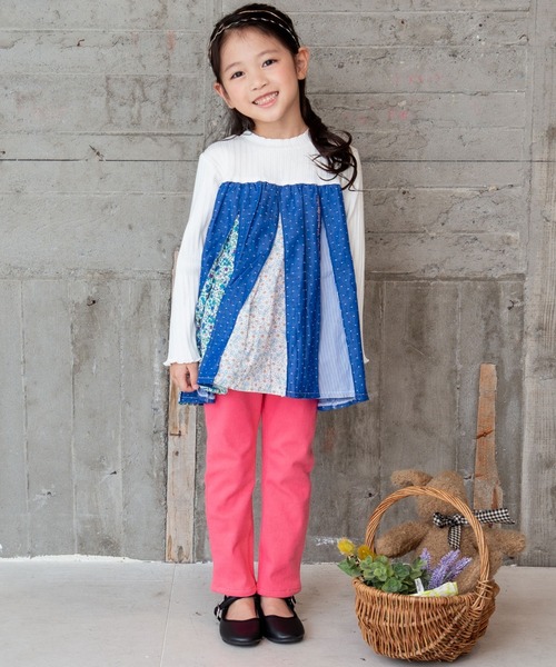 RAGMART(ラグマート)の「パッチワークチュニックTシャツ(チュニック・キッズ・オフホワイト/ピンク・110cm/120cm/130cm/100cm)」の6枚目の写真