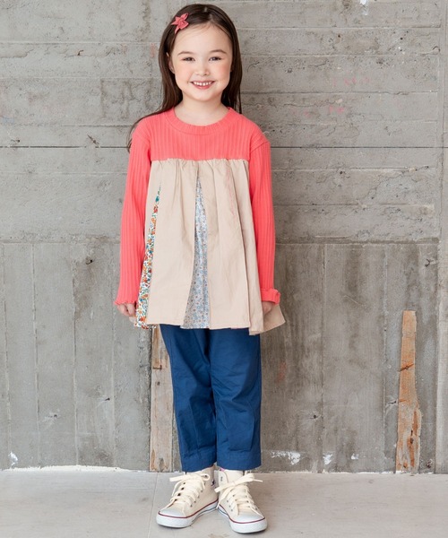 RAGMART(ラグマート)の「パッチワークチュニックTシャツ(チュニック・キッズ・オフホワイト/ピンク・110cm/120cm/130cm/100cm)」の4枚目の写真