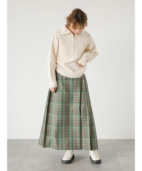 Lugnoncure（ルノンキュール）の「チェックプリーツスカート（スカート・レディース・ブラック/ブルー/グリーン・F）」の5枚目の写真