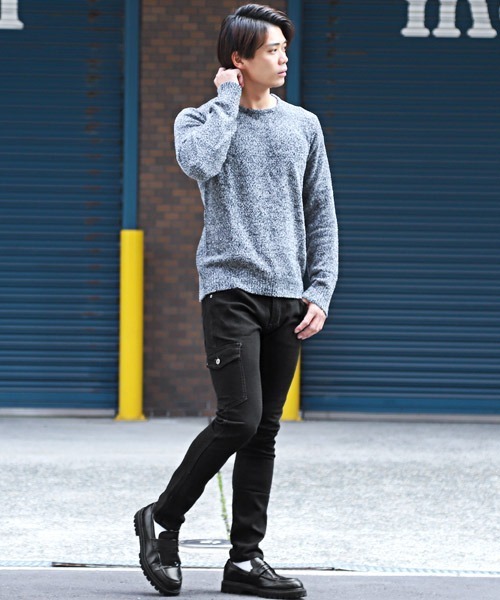 LUXSTYLE(ラグスタイル)の「デニムカーゴパンツ(デニムパンツ・メンズ・ライトグレー/インディゴブルー/ブルー/ブラック系その他・M/L/XL)」の7枚目の写真