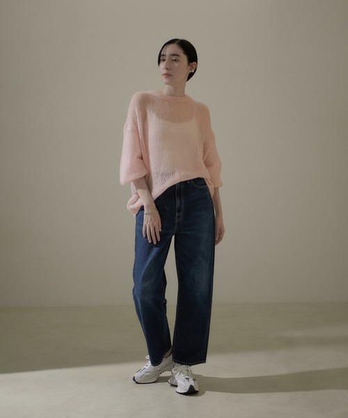 SALON adam et rope'（サロン アダム エ ロペ）の「【WEB限定】シアーモヘア混ニットプルオーバー（ニット/セーター・レディース・グレー/ミント/オフホワイト/ピンク・FREE）」の10枚目の写真