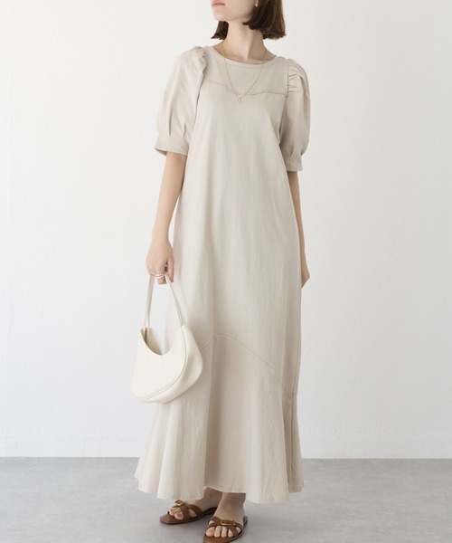 LAVEANGE（ラビアンジェ）の「切替カットワンピース（ワンピース・レディース・ベージュ/ブラック/オレンジ・3L/LL/M/5L/4L）」の19枚目の写真