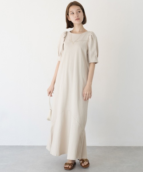 LAVEANGE（ラビアンジェ）の「切替カットワンピース（ワンピース・レディース・ベージュ/ブラック/オレンジ・3L/LL/M/5L/4L）」の20枚目の写真