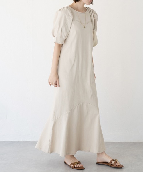 LAVEANGE（ラビアンジェ）の「切替カットワンピース（ワンピース・レディース・ベージュ/ブラック/オレンジ・3L/LL/M/5L/4L）」の21枚目の写真