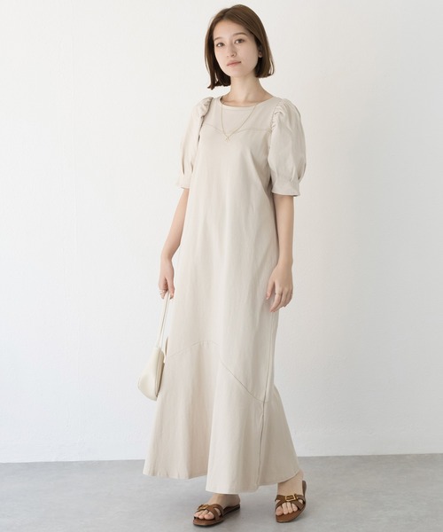 LAVEANGE（ラビアンジェ）の「切替カットワンピース（ワンピース・レディース・ベージュ/ブラック/オレンジ・3L/LL/M/5L/4L）」の22枚目の写真