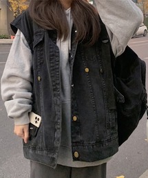 Miniministore | デニムベスト ジレ 重ね着デニムチョッキ(ベスト)