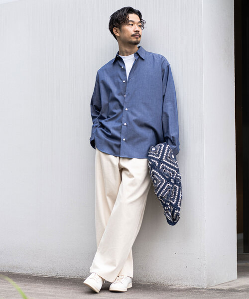 417 EDIFICE（フォーワンセブンエディフィス）の「【LE JAPON】 Akita レギュラーカラーデニムシャツ（シャツ/ブラウス・メンズ・コバルトブルー/ブルー系その他・LARGE/MEDIUM/SMALL）」の7枚目の写真