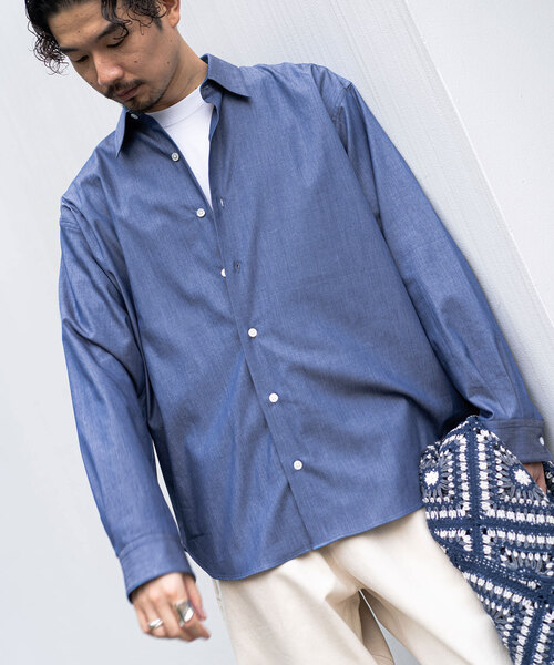 417 EDIFICE（フォーワンセブンエディフィス）の「【LE JAPON】 Akita レギュラーカラーデニムシャツ（シャツ/ブラウス・メンズ・コバルトブルー/ブルー系その他・LARGE/MEDIUM/SMALL）」の10枚目の写真