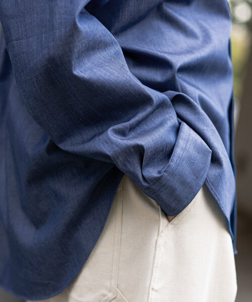 417 EDIFICE（フォーワンセブンエディフィス）の「【LE JAPON】 Akita レギュラーカラーデニムシャツ（シャツ/ブラウス・メンズ・コバルトブルー/ブルー系その他・LARGE/MEDIUM/SMALL）」の12枚目の写真