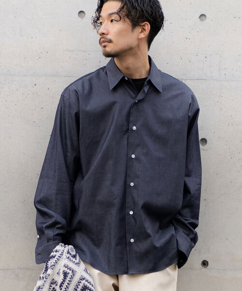 417 EDIFICE（フォーワンセブンエディフィス）の「【LE JAPON】 Akita レギュラーカラーデニムシャツ（シャツ/ブラウス・メンズ・コバルトブルー/ブルー系その他・LARGE/MEDIUM/SMALL）」の14枚目の写真