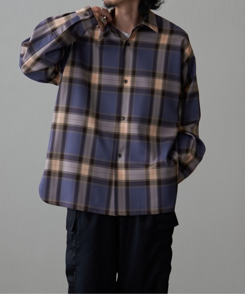 Lui's（ルイス）の「ロイヤルチェックスリットボリュームシャツ（シャツ/ブラウス・メンズ・グレー/ホワイト・FREE）」の10枚目の写真