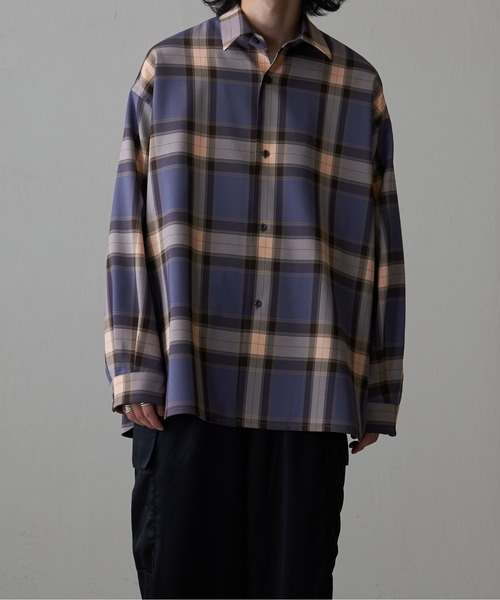 Lui's（ルイス）の「ロイヤルチェックスリットボリュームシャツ（シャツ/ブラウス・メンズ・グレー/ホワイト・FREE）」の11枚目の写真