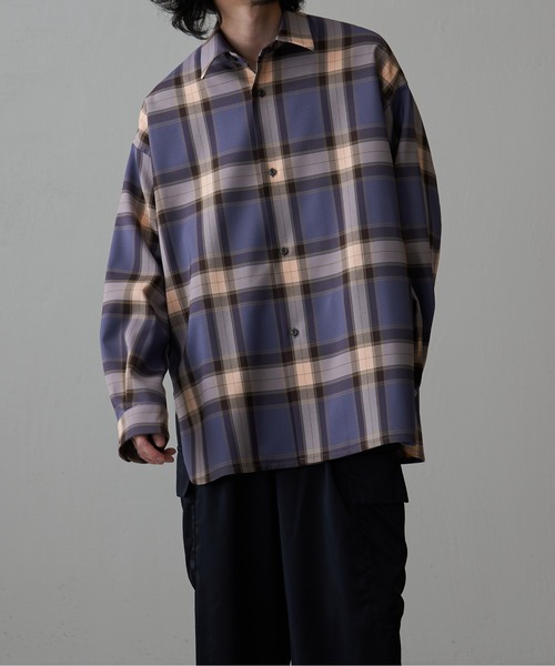 Lui's（ルイス）の「ロイヤルチェックスリットボリュームシャツ（シャツ/ブラウス・メンズ・グレー/ホワイト・FREE）」の12枚目の写真