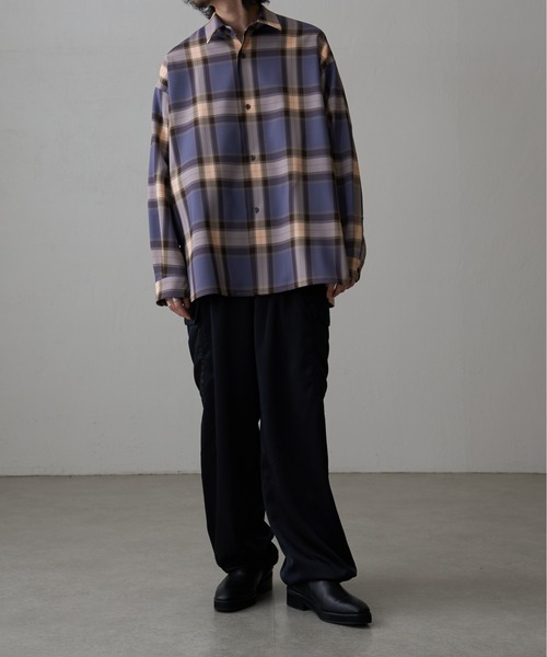 Lui's（ルイス）の「ロイヤルチェックスリットボリュームシャツ（シャツ/ブラウス・メンズ・グレー/ホワイト・FREE）」の13枚目の写真