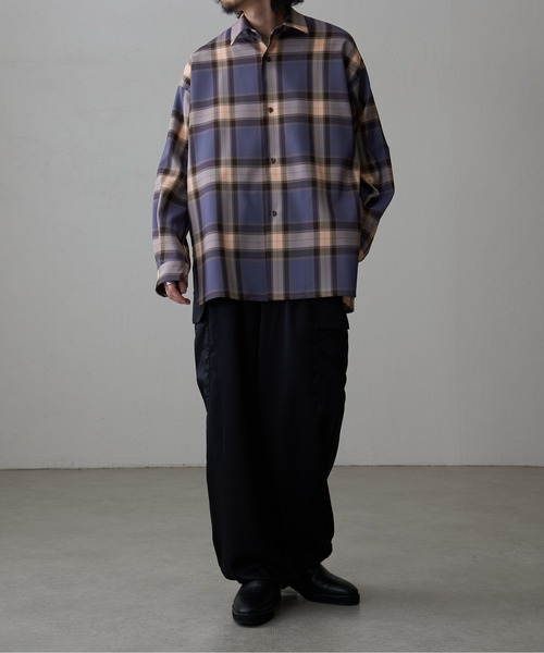 Lui's（ルイス）の「ロイヤルチェックスリットボリュームシャツ（シャツ/ブラウス・メンズ・グレー/ホワイト・FREE）」の14枚目の写真