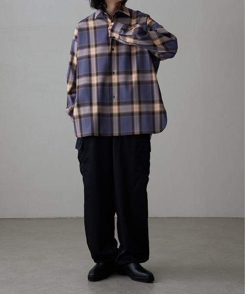 Lui's（ルイス）の「ロイヤルチェックスリットボリュームシャツ（シャツ/ブラウス・メンズ・グレー/ホワイト・FREE）」の15枚目の写真