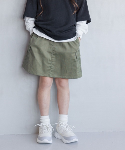 GLOBAL WORK（グローバルワーク）の「インナー付きカーゴスカート/990493（スカート・キッズ・ブラック/カーキ・120cm/130cm/140cm/150cm/160cm/170cm）」の15枚目の写真
