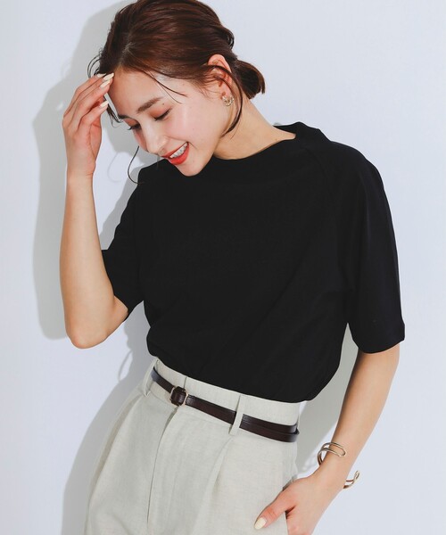 B:MING by BEAMS(ビーミングバイビームス)の「B:MING by BEAMS / モックネック ラグラン Tシャツ(Tシャツ/カットソー・レディース・ブラウン系その他2/オフホワイト/ブラック/ブルー系その他・ONE SIZE)」の3枚目の写真