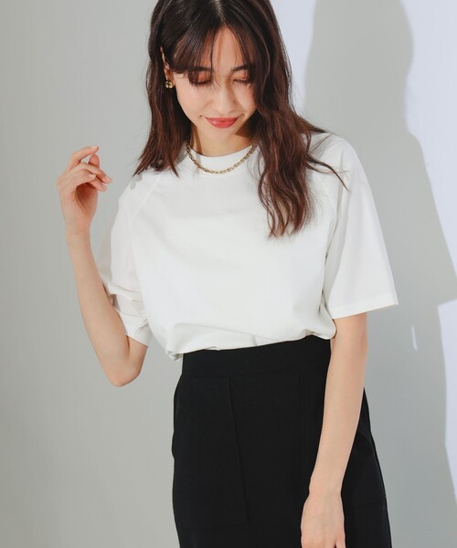 B:MING by BEAMS(ビーミングバイビームス)の「B:MING by BEAMS / モックネック ラグラン Tシャツ(Tシャツ/カットソー・レディース・ブラウン系その他2/オフホワイト/ブラック/ブルー系その他・ONE SIZE)」の6枚目の写真