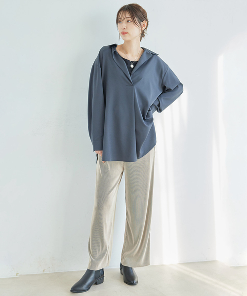 Jayro(ジャイロ)の「ストライプイージーパンツ(その他パンツ・レディース・ダークブラウン/ホワイト系その他/ベージュ・FREE)」の8枚目の写真
