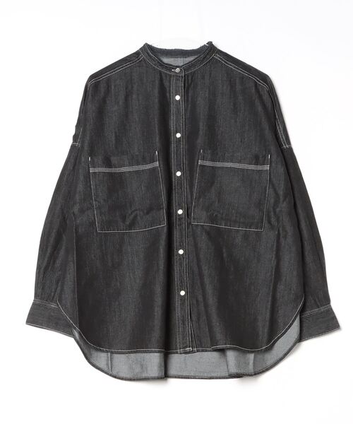 hunch(ハンチ)の「hunch オーバーデニムシャツ(シャツ/ブラウス・レディース・ブラック/ライトインディゴブルー/ブルー・FREE)」の10枚目の写真