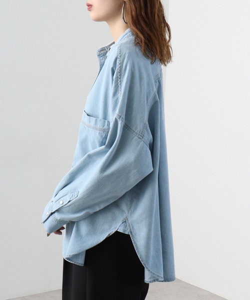 hunch(ハンチ)の「hunch オーバーデニムシャツ(シャツ/ブラウス・レディース・ブラック/ライトインディゴブルー/ブルー・FREE)」の17枚目の写真