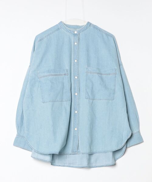 hunch(ハンチ)の「hunch オーバーデニムシャツ(シャツ/ブラウス・レディース・ブラック/ライトインディゴブルー/ブルー・FREE)」の5枚目の写真