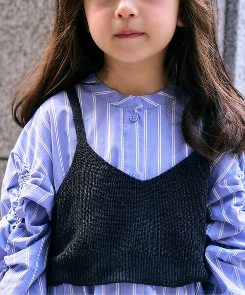 apres les cours(アプレレクール)の「後ろリボンニットビスチェ(ベスト・キッズ・ブラック/アイボリー・100/120/140)」の3枚目の写真