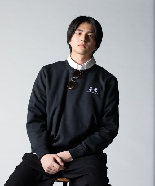 UNDER ARMOUR（アンダーアーマー）の「UAエッセンシャルテリー クルー（トレーニング/メンズ）（スウェット・メンズ・ブラック・M/XL/S/XXL/L）」の5枚目の写真