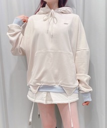 lilLillyホワイト フード付き カットアウト パーカー ワンピース staff】カットアウトパーカー❄︎sayaka154cm | lilLilly