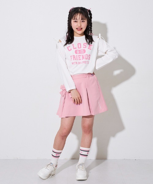 by LOVEiT（バイラビット）の「【WEB限定】肩あき長袖Tシャツ（Tシャツ/カットソー・キッズ・サックスブルー/ブラック/オフホワイト/ピンク・120cm/130cm/140cm/150cm/160cm）」の16枚目の写真