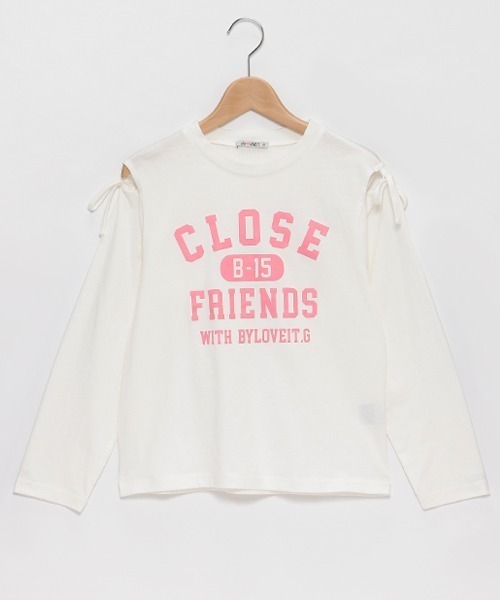 by LOVEiT（バイラビット）の「【WEB限定】肩あき長袖Tシャツ（Tシャツ/カットソー・キッズ・サックスブルー/ブラック/オフホワイト/ピンク・120cm/130cm/140cm/150cm/160cm）」の18枚目の写真