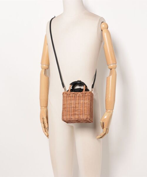 【The Bagmati/ザバグマティ】レザーハンドル スクエア かごバッグ セール】【The Bagmati/ザバグマティ】レザーハンドル スクエア