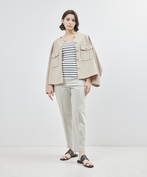 ROPE'（ロペ）の「シャンブレーストレッチピンタックパンツ（その他パンツ・レディース・ライトグレー/ブルー/ブラック・36/38）」の5枚目の写真