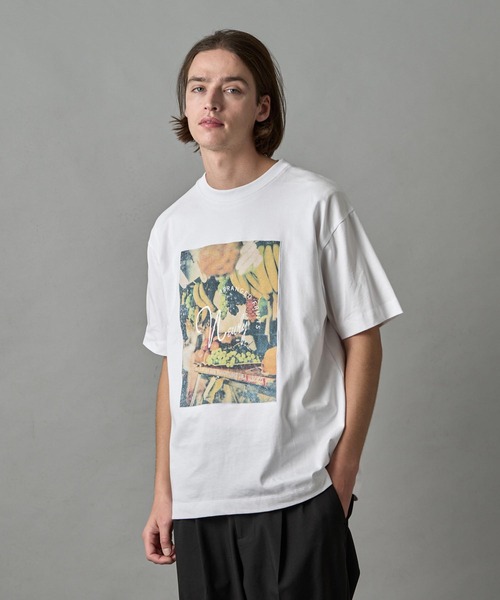 NERDY フットプリント Tシャツ クリーム r231101013mob001v01.jpg