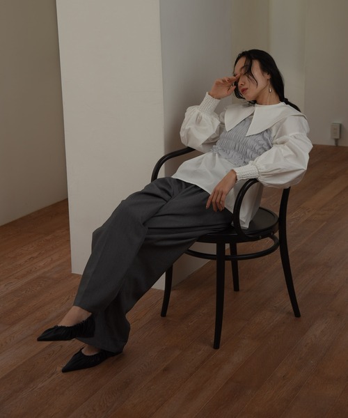 I_am（アイアム）の「gather flat shoes / ギャザーフラットシューズ（パンプス・レディース・アイボリー/ブラック/シルバー・SMALL/MEDIUM/LARGE）」の10枚目の写真