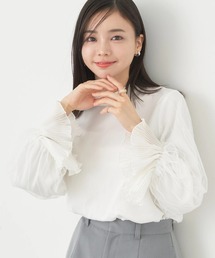 earth music&ecology | チュール袖スタンドカラートップス(Tシャツ/カットソー)