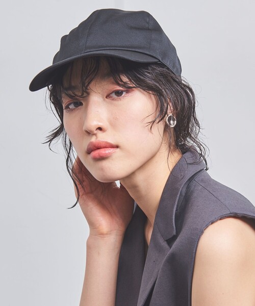『美品』 IRIS47 黒　大人キレイめキャップ IRIS 47(イリスフォーセブン)｜velvet キャップ/ブラック の通販