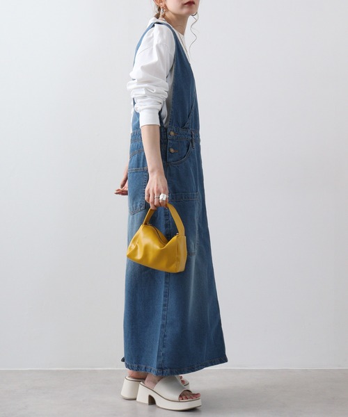 セール】atONE カシュクールデニムジャンスカ（ジャンパースカート