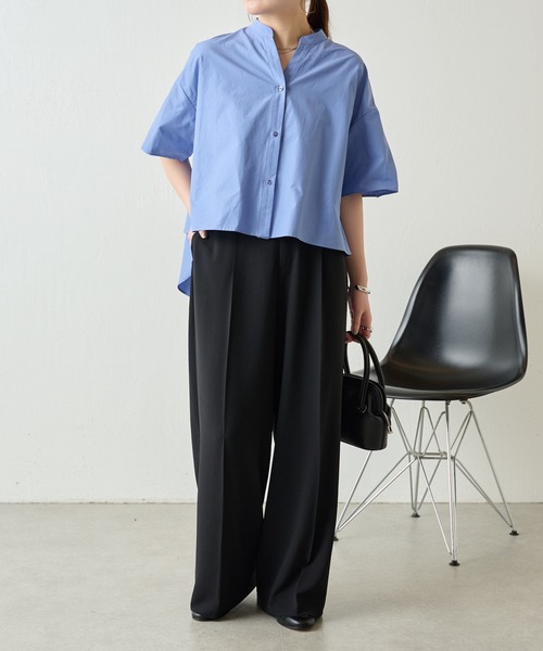 COLLAGE GALLARDAGALANTE(コラージュガリャルダガランテ)の「ジャージワイドパンツ/セットアップ可(スラックス・レディース・ブラック/ベージュ/ブルー・1/0/TM/PS)」の10枚目の写真