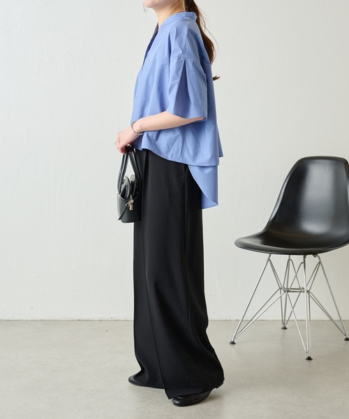 COLLAGE GALLARDAGALANTE(コラージュガリャルダガランテ)の「ジャージワイドパンツ/セットアップ可(スラックス・レディース・ブラック/ベージュ/ブルー・1/0/TM/PS)」の11枚目の写真