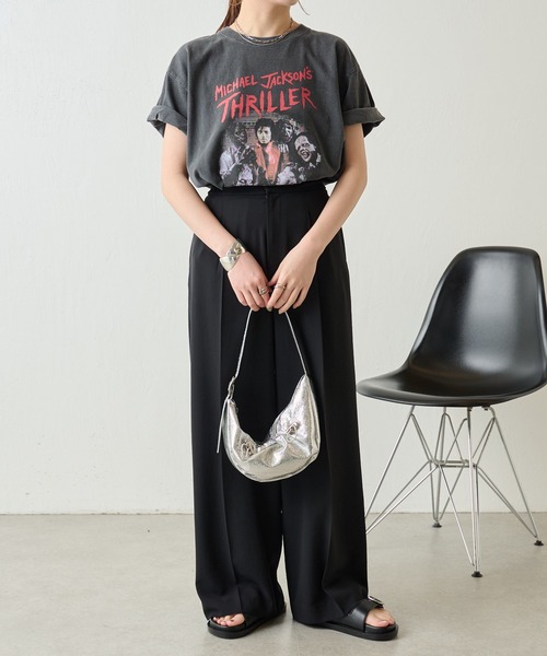 COLLAGE GALLARDAGALANTE(コラージュガリャルダガランテ)の「ジャージワイドパンツ/セットアップ可(スラックス・レディース・ブラック/ベージュ/ブルー・1/0/TM/PS)」の15枚目の写真